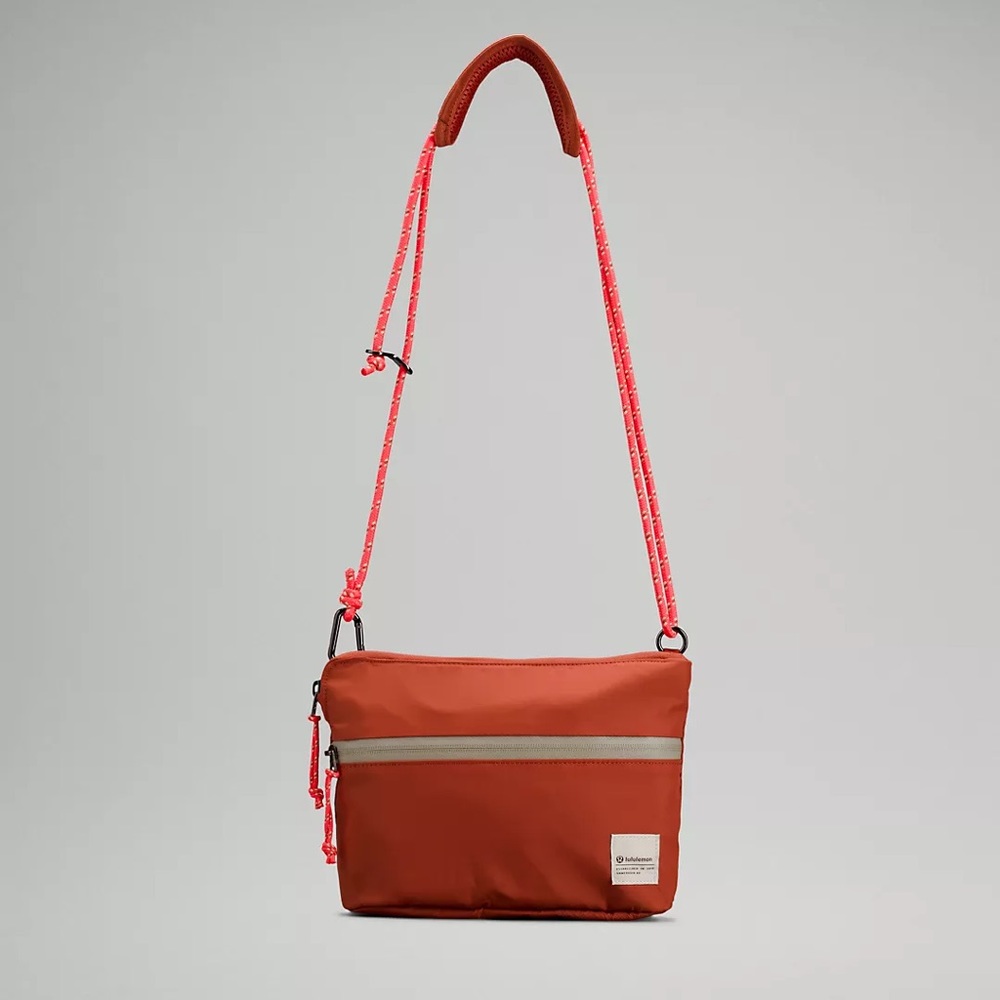 Lululemon Patch Logo Crossbody Bag - Red Rock/Black